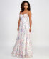 Фото #3 товара Juniors' Floral-Embroidered Corset Gown, Created for Macy's