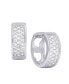 Фото #1 товара Серьги Macy's Cubic Zirconia Pave Huggie Hoop