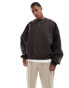 ASOS DESIGN heavyweight extreme oversized scuba sweatshirt in brown