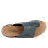 Фото #8 товара Trotters Regina T2231-400 Womens Blue Extra Wide Leather Slides Sandals Shoes 6