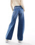 & Other Stories Gio mid waist wide leg jeans mid blue wash