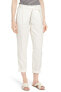 Фото #1 товара Womens Nordstrom Signature 151659 Linen Blend Tie Waist Pant Whit ivory sz 8