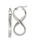 ფოტო #1 პროდუქტის Stainless Steel Polished Infinity Symbol Twist Hoop Earrings