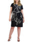 ფოტო #1 პროდუქტის Plus Size Floral-Print Faux-Wrap Dress