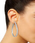ფოტო #2 პროდუქტის Glitter Pear-Shape Hoop Earrings in Sterling Silver
