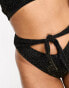 Ann Summers La Isla Bonita high waist tie bikini bottom with back diamante detailing in black