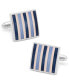 Pink and Navy Striped Square Cufflinks