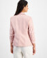 Фото #2 товара Women's 3/4-Sleeve One-Button Faux-Leather Blazer, Created for Macy's
