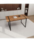 Фото #1 товара Rustic Industrial Dining Table, MDF Wood Top, Black Metal Legs