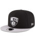 Men's Black/Gray Brooklyn Nets 2-Tone 9FIFTY Adjustable Snapback Hat