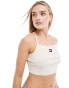 Фото #1 товара Tommy Jeans badge strappy bralette in white