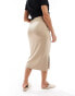 Фото #3 товара Mamalicious Maternity jersey ponte midi skirt in beige