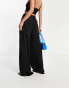 Фото #2 товара Urban Classics wide leg stretch trousers in black