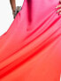 Фото #7 товара Flounce London flutter sleeve wrap front maxi dress in ombre pink and red