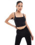 Фото #3 товара ASOS 4505 Icon seamless rib yoga cami with inner bra in black