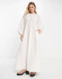 Фото #2 товара ASOS DESIGN maxi smock dress with cutwork in natural