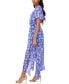 Women's Flutter-Sleeve Handkerchief-Hem Maxi Dress