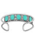 ფოტო #2 პროდუქტის Sterling Silver with Amazonite Gemstone Rope Design Women's Cuff Bracelet, Small - Large