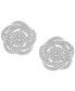 ფოტო #3 პროდუქტის 14k White Gold Diamond Pave Knot Earrings (1 ct. t.w.), Created for Macy's