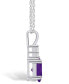 ფოტო #3 პროდუქტის Amethyst (1-1/5 Ct. T.W.) and Diamond (1/10 Ct. T.W.) Pendant Necklace in 14K White Gold