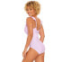 Time and Tru One Piece Swimsuit Women’s Size 1X Pink Ruffle V-Neck Sleeveless