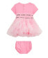 ფოტო #2 პროდუქტის Baby Girls Short Sleeve with Logo Taping Jersey Mesh Dress