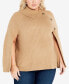 ფოტო #1 პროდუქტის Plus Size Dani Button Cape Sweater