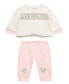 ფოტო #1 პროდუქტის Baby Girl Long Sleeve Top and Pant Set