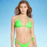 Фото #3 товара Juniors' Textured Triangle Bikini Top - Xhilaration Bright Green M (4-6)