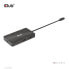 Club 3D USB Gen2 Type-C to Dual DisplayPort 4k60Hz 7-in-1 HUB - USB 3.2 Gen 2 (3.1 Gen 2) Type-C - 100 W - 1.4/2.2 - 10,100,1000 Mbit/s - Black - 4K Ultra HD