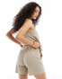 JDY jersey short co-ord in beige