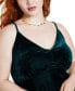 Фото #6 товара Plus Size Velvet Empire-Waist Sleeveless Midi Dress