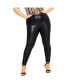 ფოტო #1 პროდუქტის Plus Size Pleather Splice Pant