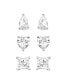 ფოტო #1 პროდუქტის 3pc Set Cubic Zirconia Stud Earrings Silver Plated