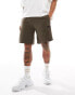 Superdry Essential logo jersey shorts in deep olive