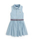 ფოტო #1 პროდუქტის Toddler and Little Girls Belted Cotton Chambray Shirtdress