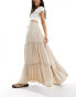 Фото #2 товара Vila tiered boho maxi skirt in stone