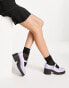 ASOS DESIGN Wide Fit Stealth mary jane chunky mid heeled shoes in lilac