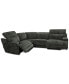 Фото #4 товара Sebaston 4-Pc. Fabric Sectional with 2 Power Motion Recliners, Created for Macy's