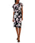 Фото #1 товара Petite Floral-Print Chiffon Overlay Midi Dress