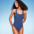 Фото #1 товара Women's Square Neck Pucker Textured High Leg One Piece Swimsuit - Shade & Shore
