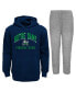 Фото #1 товара Toddler Boys and Girls Navy, Gray Notre Dame Fighting Irish Play-By-Play Pullover Fleece Hoodie and Pants Set