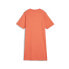 Puma Classics Ribbed Short Sleeve T-Shirt Dress Womens Orange Casual 62140560