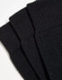 Фото #2 товара ASOS DESIGN 3 pack rib sock in black