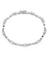 White Synthetic Opal CZ Accent Infinity Tennis Bracelet For Women Sterling Silver 7.5 Inches