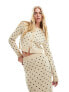 Фото #1 товара ASOS DESIGN jacquard button through cardigan in cream polka dot co ord