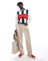 Tommy Jeans archive rugby shirt in white and navy stripe