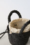 Raffia mini crossbody bag