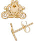 ფოტო #2 პროდუქტის Children's Cinderella Pumpkin Coach Stud Earrings in 14k Gold