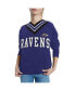 Women's Purple Baltimore Ravens Heidi Raglan V-Neck Sweater